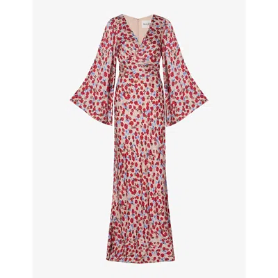 Malina Womens  Juliet Floral-print Satin Maxi Dre In Mini Rose