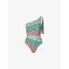 Malina Womens Apoline One-shoulder Swimsuit Multi Ditsy In Multi Ditsy