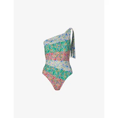 Malina Womens Apoline One-shoulder Swimsuit Multi Ditsy