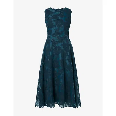Malina Womens  Elin Floral-lace Cotton-blend Midi Dress In Green