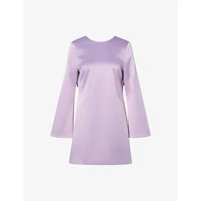 Malina Womens Lavender Elna Bow-back Satin Mini Dress In Purple