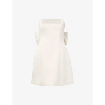 Malina Womens Vanilla Florinna Bow-back Satin Mini Dress In White