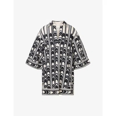 Malina Womens Arch Imogen Abstract-print Woven Mini Dress In Black