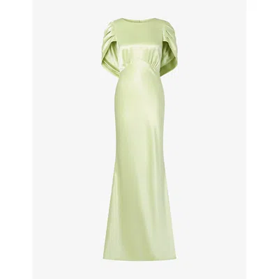Malina Womens Pistachio Louise Draped Back Maxi Dress In Green