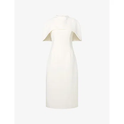 Malina Womens Cream Milena Cape Woven Midi Dress In White