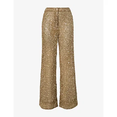 Malina Womens  Philippa Sequin-embellished Wide-leg Lace Woven Trousers In Multi