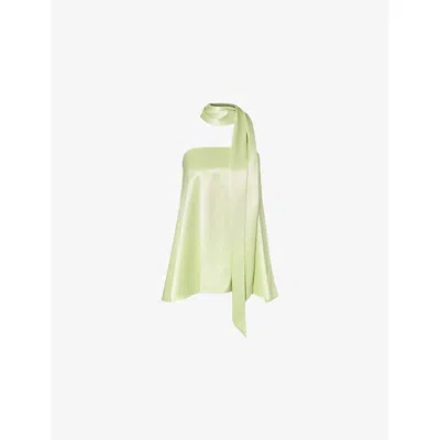Malina Womens Pistachio Zelda Scarf-neck Strapless Woven Top In Green