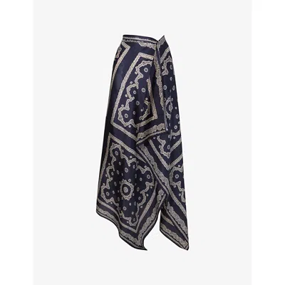 Malina Womens Graphic-print Silk Sarong Monogram