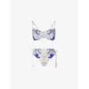 Malina Womens Mosaic Lottie Printed Bandeau Bikini Top Xl
