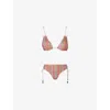 Malina Womens Multi Irma Fine-knit Bikini Top Xs