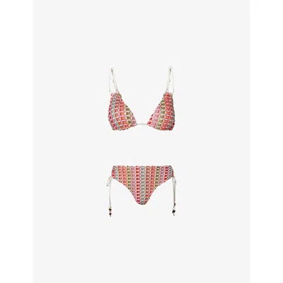 MALINA WOMENS MULTI IRMA FINE-KNIT BIKINI BOTTOM