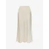 Malina Womens  Aubree Flared Satin Maxi Skirt In Vanilla