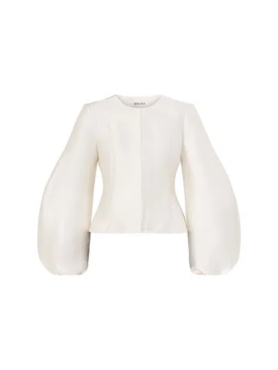 Malina Womens Vendela Balloon Sleeve Blouse In White