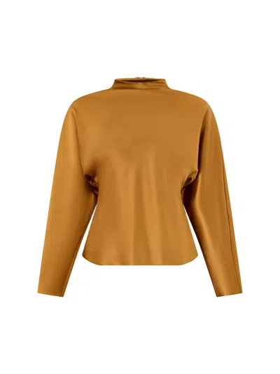 Malina Womens Zora Barrel Sleeve Blouse In Orange