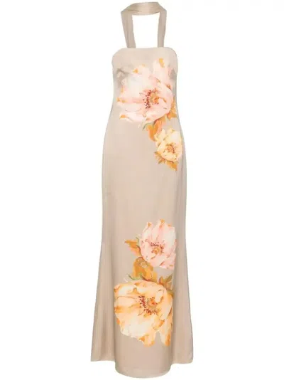 Malina Zelda Maxi Dress In Beige