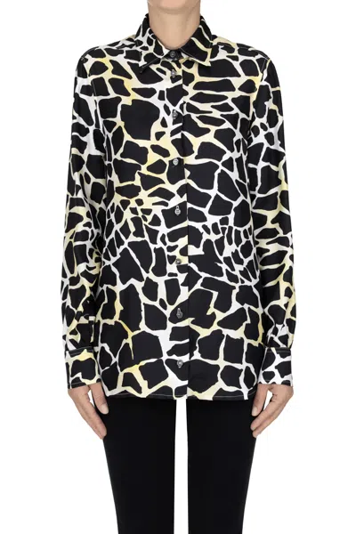 Maliparmi Animal Print Silk Shirt In White