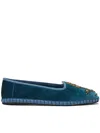 Maliparmi Embroidered Velvet Espadrilles In Green