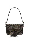 Maliparmi Beaded Floral-pattern Shoulder Bag In Black