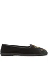 Maliparmi Bead-embellished Ballet Flats In Black
