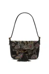 Maliparmi Beaded Floral-pattern Shoulder Bag In Black