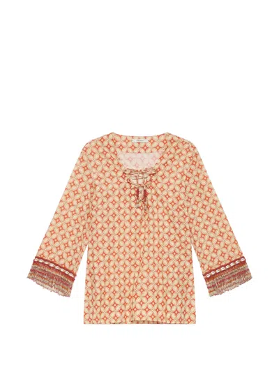 Maliparmi Beaded Geometric Print Tunic In Neutral