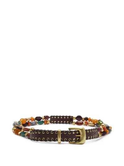 Maliparmi Beaded Leather Belt In Multi