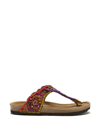 Maliparmi Beaded Sandals In Animal Print