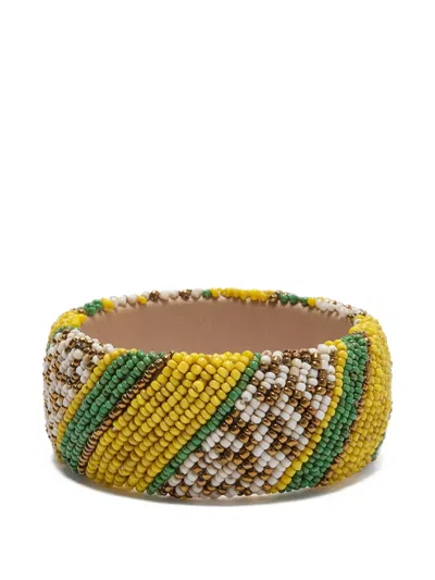 Maliparmi Beaded Striped Bracelet In Yellow