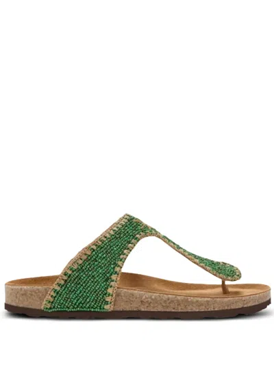 Maliparmi Beaded T-bar Sandals