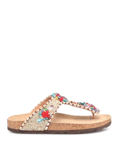 Maliparmi Beaded Thong Sandals In White