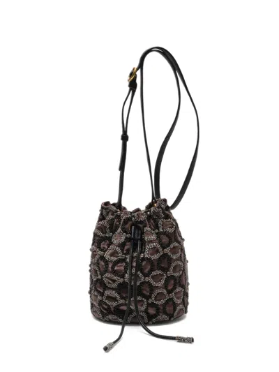 Maliparmi Beaded-embroidered Bucket Bag In Black