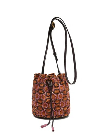 Maliparmi Bead-embellished Bucket Bag In Purple