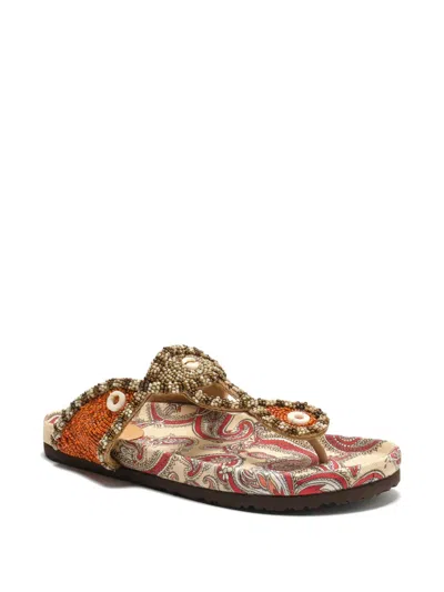 Maliparmi Bead-embellished Paisley Sandals In Multi