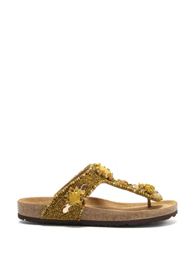 Maliparmi Bead-embellished Sandals In Yellow