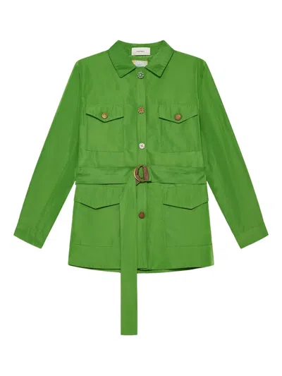 Maliparmi Belted Oversized Jacket In Green