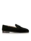 Maliparmi Black Velvet Loafers In Black