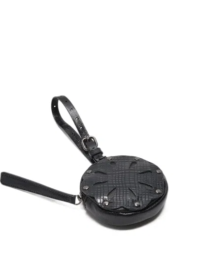 Maliparmi Bloom Cut-out Leather Pouch In Black
