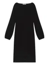 Maliparmi Boat-neck Balloon-sleeve Midi Dress In Black