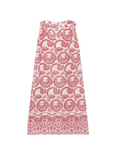 Maliparmi Broderie Midi Dress In White