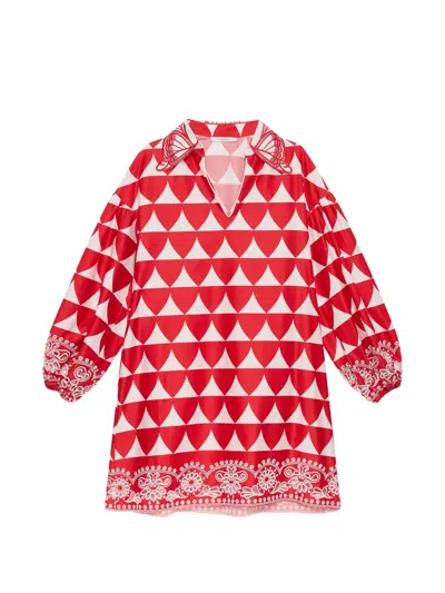 Maliparmi 버터플라이 자수 칼라 드레스 In Red