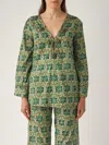 Maliparmi Caftano Flower Batik Cardigan In Green