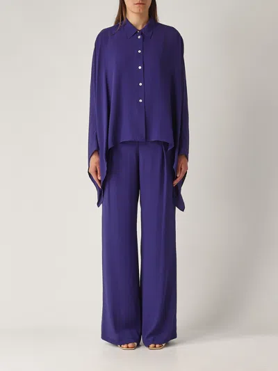 Maliparmi Camicia Fluid Crepe Shirt In Purple
