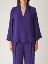 Maliparmi Camicia Fluid Crepe Shirt In Purple