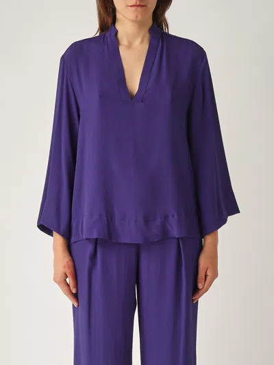 Maliparmi Camicia Fluid Crepe Shirt In Purple