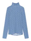 Maliparmi Geometric-pattern Turtleneck T-shirt In Blue