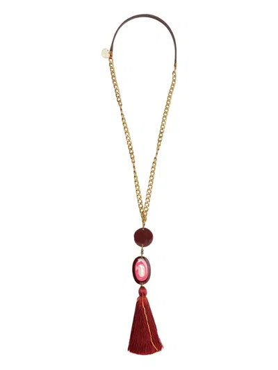 Maliparmi Chain Tassel Necklace In Gold