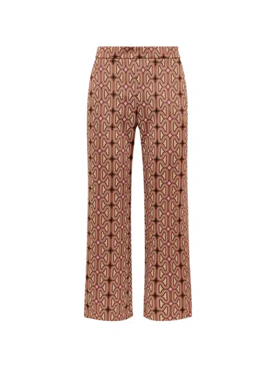 Maliparmi Chain-motif Flared Trousers In Brown