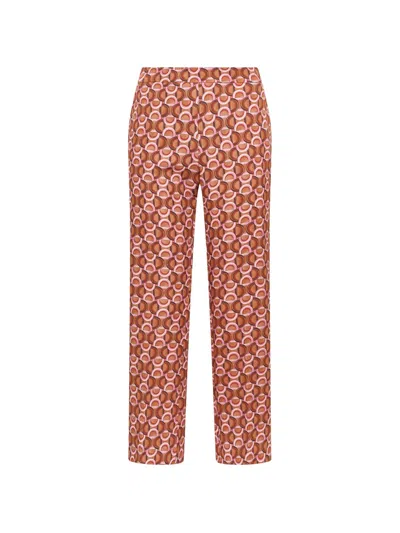 Maliparmi Chain-print Bootcut Trousers In Red