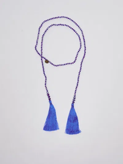 Maliparmi Collana Beaded Scarf Necklace In Azzurro