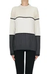 Maliparmi Color Block Turtleneck Pullover In Neutral